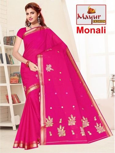 16 Mayur Embroidery Cotton Saree