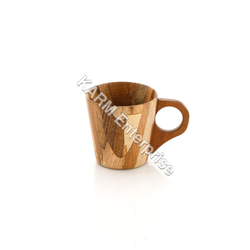 75 ML Wooden Cup - Wood, 75 ML, Brown | Handmade, Eco-Friendly, V Shape, Perfect for Home & Office, Elegant Tableware, Artistic Design