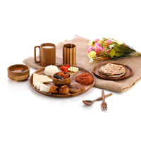 Brown Wooden Dinnerware Set
