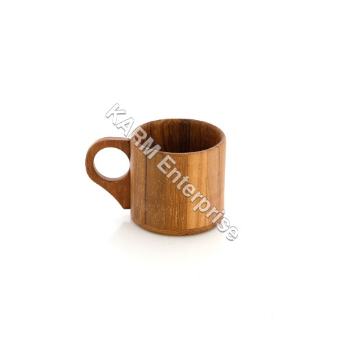 75 ML Wooden Tea Cup - Wood, 75 ML, Brown | Handmade, Round Shape, Smooth Surface, Lightweight, Eco-Friendly, Easy to Clean