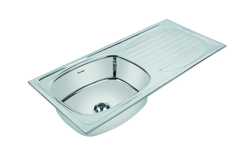 Single Bowl With Drain Board Kitchen Sink Installation Type: Above Counter