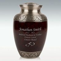 Extra Large Laurel Leaf Brass Cremation Urn Engravable