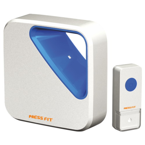 Pressfit Echo-III Wireless Doorbell - Plastic High Operating Radius Auto-Learning Technology | IP44 Water Resistant 30+ Selectable Melodies Easy Setup
