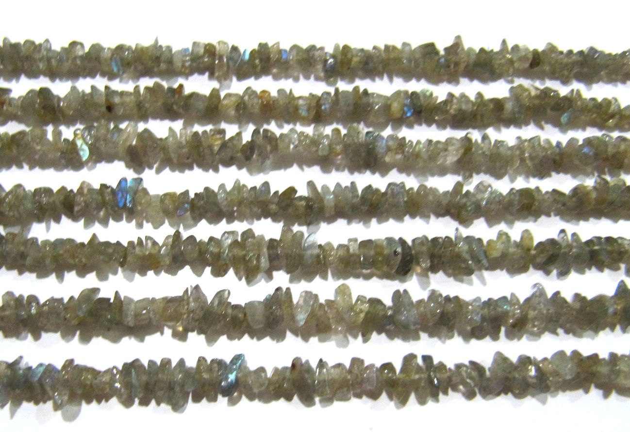 Natural Labradorite Irregular Chip Gravel Uncut Nugget  beads