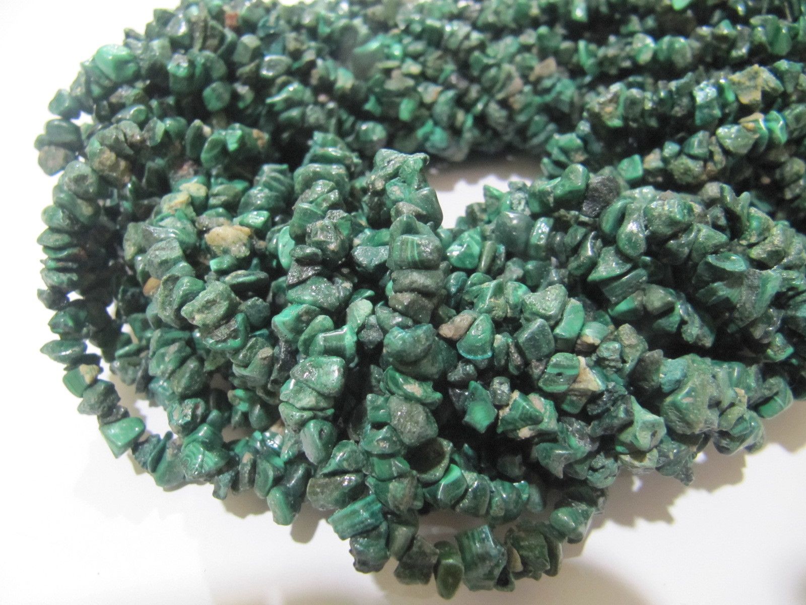 Natural Malachite Irregular Chip Gravel Uncut Nugget beads