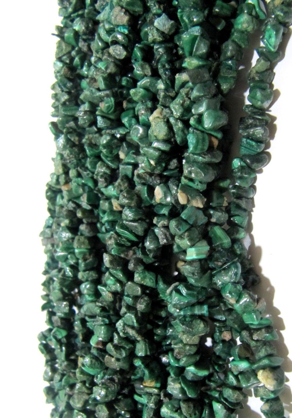 Natural Malachite Irregular Chip Gravel Uncut Nugget beads