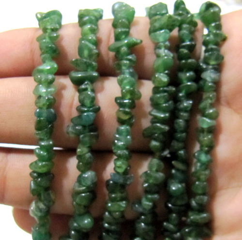 Natural Green Jade Irregular Chip Gravel Uncut Smooth beads
