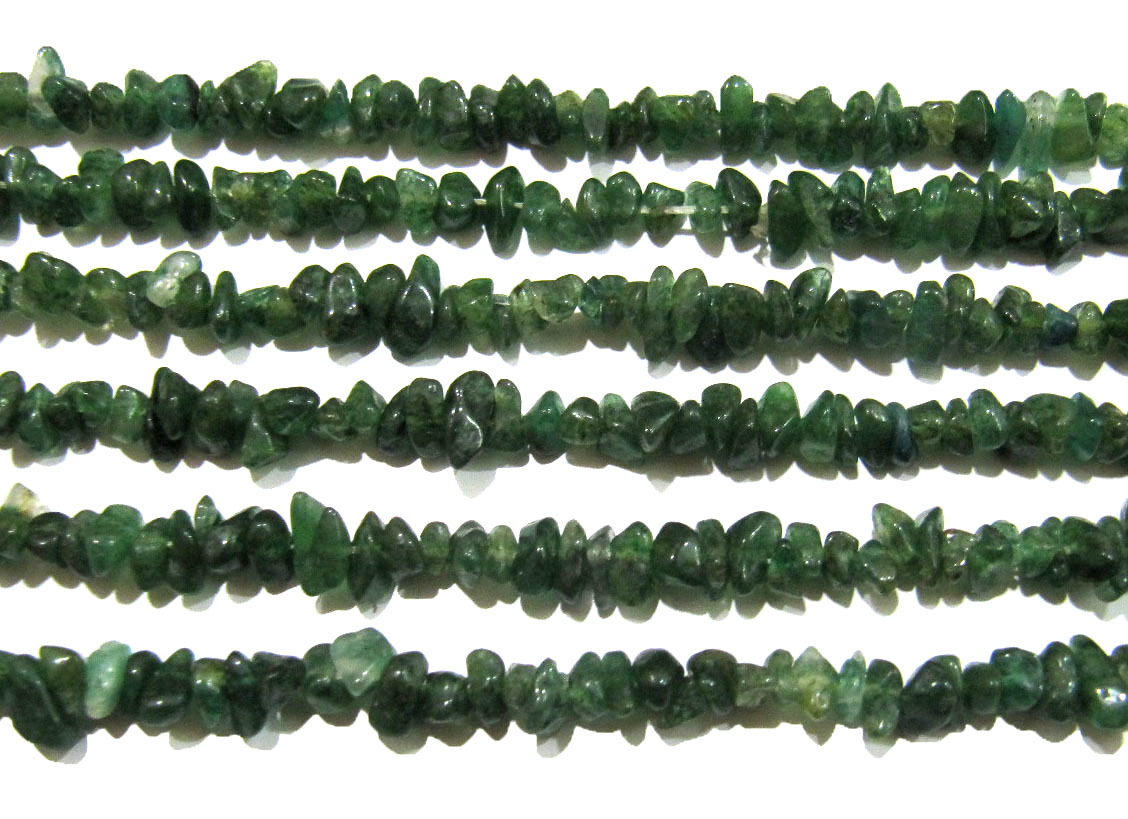 Natural Green Jade Irregular Chip Gravel Uncut Smooth beads