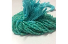 100% Natural Amazonite Faceted Rondelle Beads Strand 3.5-4.5mm