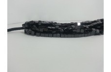 100% Natural Black Spinel Plain Smooth Cube Box Shaped Beads Strand