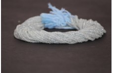 100% Natural Blue Aquamarine Faceted Rondelle Beads Strand 3-3.5mm