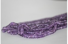 100% Natural Brazil Amethyst Plain Smooth Rondelle Beads Strand