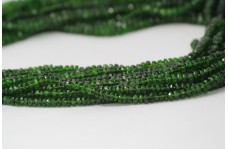 100% Natural Chrome Diopside Faceted Rondelle Beads 3-4.5mm