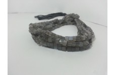 100% Natural Gray Moonstone Plain Smooth Cube Box Shaped Beads Strand