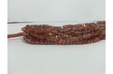 100% Natural Hessonite Garnet Plain Smooth Cube Box Shaped Beads Strand