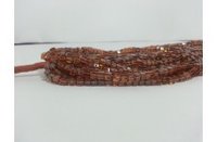 Red 100% Natural Hessonite Garnet Plain Smooth Cube Box Shaped Beads Strand