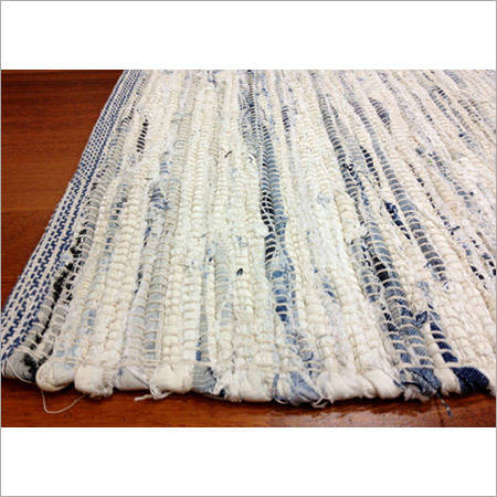 Handmade Rectangular Cotton Rug - 3.5 mm Thick Customizable Design Hand Washable Modern White Style for Doors and Floors