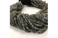 100% Natural Labradorite Faceted Rondelle Beads Strand 3.5-4.5mm