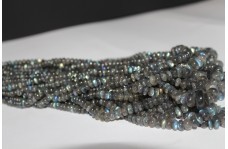 100% Natural Labradorite Plain Smooth Rondelle Beads Strand 5-8mm