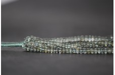 100% Natural Moss Aquamarine Plain Smooth Rondelle Beads Strand 3.5-5mm