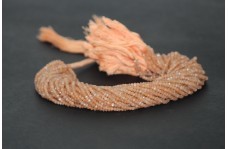 100% Natural Peach Moonstone Faceted Rondelle Beads Strand 3-4mm