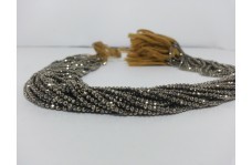 100% Natural Pyrite Micro Faceted Beads Strand 2-2.3mm