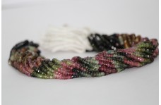 100% Natural Watermelon Tourmaline Faceted Rondelle Beads 4-5mm