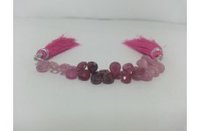 Multi 18.70cts Natural Ruby Faceted Pears Briolette Beads Strand