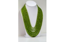 Green 1820Cts Peridot Faceted Rondelle Beads Necklace