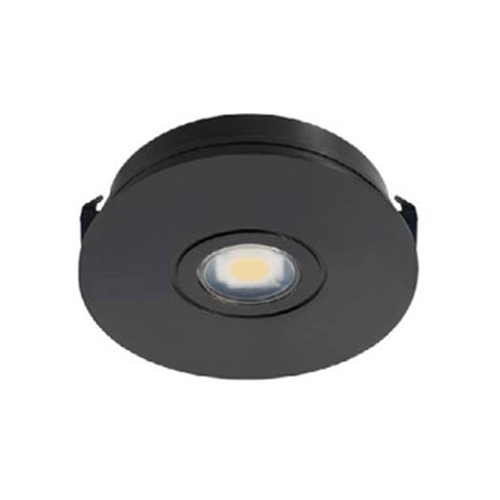 Round LED Cabinet Light - Black, 1W/3W, CCT 3000K to 6500K | Energy Efficient, Easy Installation, Long Life of 50,000 Hours, IP65 Rated