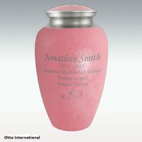 Large Pink Butterfly & Flower Brass Cremation Urn Engravable