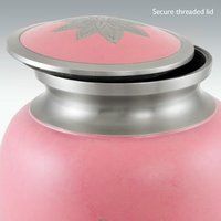 Large Pink Butterfly & Flower Brass Cremation Urn Engravable