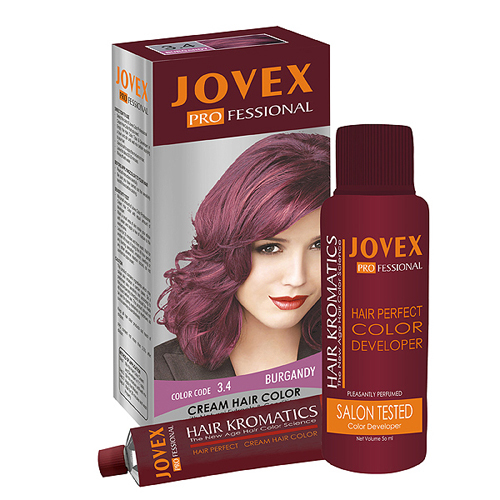 Herbal Cream-Based Hair Color - 3.4 Burgundy, Long Lasting Grey Coverage | Reduces Hair Fall, Smoothens Hair, Ammonia-Free, Easy to Apply, Herbal Ingredients
