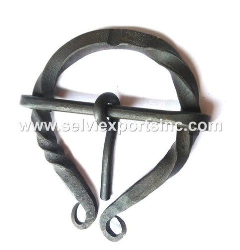 European Iron Twisted Medieval Brooch