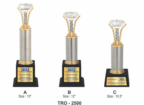 Aluminium Crystal Top Trophy