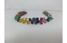 26.30cts Natural Multi Precious Faceted Pears Briolette Beads Strand
