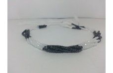 3mm Black and White Cubic Zirconia Faceted Rondelle Beads