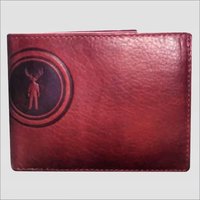 Cognac Red Leather Men's Wallet