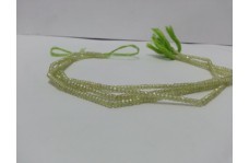 3mm Light Green Cubic Zirconia Faceted Rondelle Beads Strand