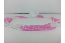 3mm Pink & White Cubic Zirconia Faceted Rondelle Beads Strand