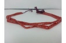 Stone 3Mm Red Cubic Zirconia Faceted Rondelle Beads Strand