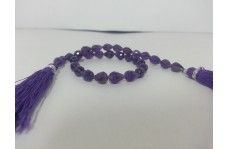 Purple 43cts Natural African Amethyst Faceted Drops Briolette Beads