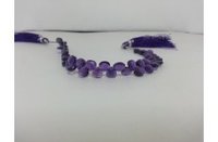 44.20cts Natural African Amethyst Faceted Heart Briolette Beads