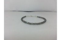 4mm Natural Labradorite Faceted Round Beads Bracelet with Silver Clasp