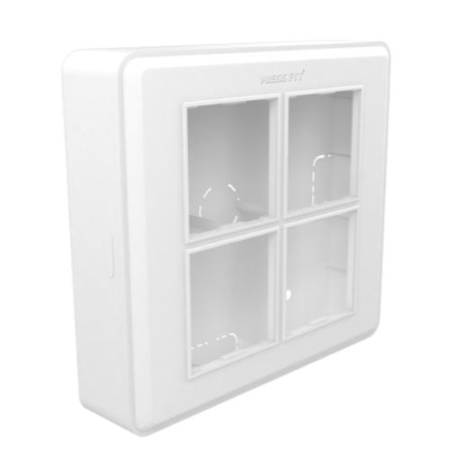 Pressfit UNI Modular Gang Box - Plastic 1 to 18 Module Size White | Screw Less Design High Durability Corrosion Resistant Easy Installation