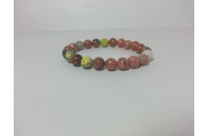 8mm Natural Rhodochrosite Smooth Round Beads Bracelet By THE JEWEL CREATION