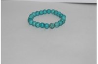 8mm Turquoise Smooth Round Beads Bracelet