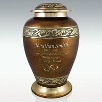 Extra Large Siena Brass Cremation Urn Engravable