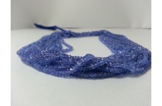 Blue Aaa Natural Tanzanite Faceted Rondelle Beads Strand 3-4.5Mm