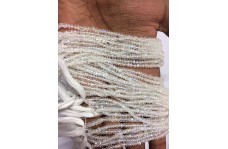White Natural Aaa Rainbow Moonstone Faceted Rondelle Beads Strand 3Mm